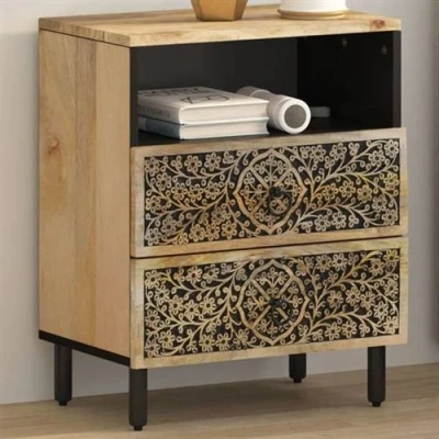 Image de vidaXL Table de chevet 50x33x60 cm bois manguier massif358259
