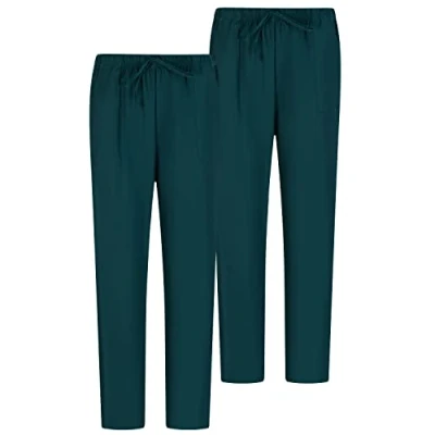 Afbeelding van Misemiya 2 stuks uniseks broek, elastische tailleband, werkuniform, kliniek, hoopital, groen 68