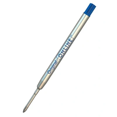 Afbeelding van Online Reservevulling voor balpen, internationale standaard, lijndikte M (medium), onuitwisbaar, waterdicht, 1 stuk, blauw, ISO 12757 2 G2