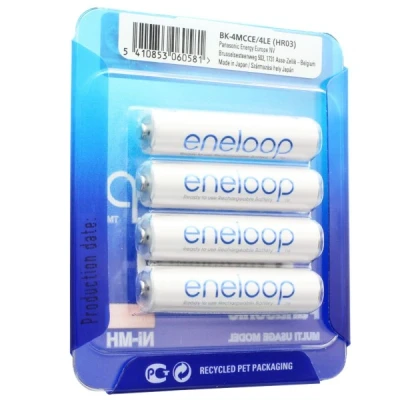 Afbeelding van Panasonic eneloop HR 4UTGB 4BP hoesje AAA micro batterij 4 pack met