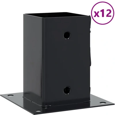 Afbeelding van vidaXL Spokkels vierkant 12 st 91x91 mm antraciet staal gepoedercoat