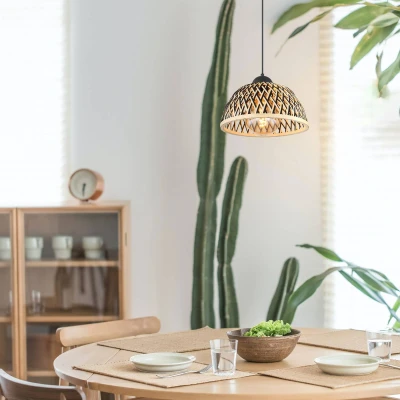 Afbeelding van Hanglamp Colly kap bamboe vlechtwerk, Ø 30cm