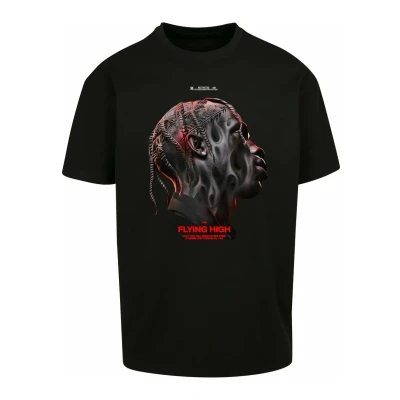 Afbeelding van Upscale by Mister Tee Flying HIGH Oversize Overs Tshirt print, Heren, Maat: Large, Black