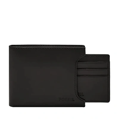 Afbeelding van Fossil Heren portemonnee Derrick RFID Leather Sliding 2 in 1 ML3685001 10,9 cm L x 1,27 B 8,9 H, zwart, zwart.