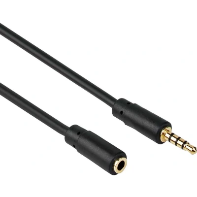 Afbeelding van Jack verlengkabel 3.5 mm Male To Female Universeel Zwart 3 meter Allteq
