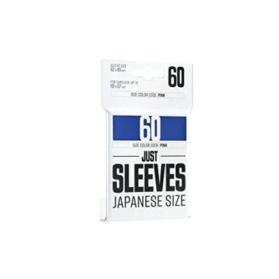 Afbeelding van Just Sleeves 60 kaarthoezen achterkant ondoorzichtig kleur blauw glanzend Japans formaat 62 x 89 mm Color Code: Roze Gezelschapsspel Accessoires