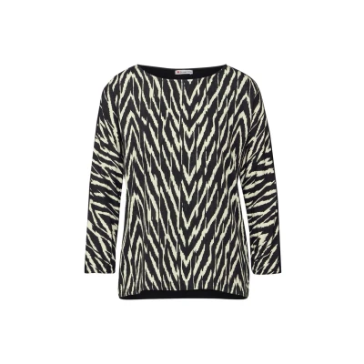 Afbeelding van Street One Bedrucktes Longsleeve, Dames, Maat: 44, Schwarz