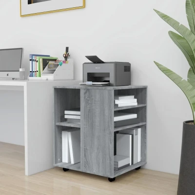 Afbeelding van Kast verrijdbaar 60x53x72 cm bewerkt hout grijs sonoma eiken