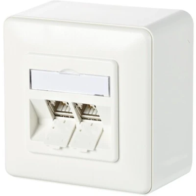 Afbeelding van Metz Connect 130B11D20002 E Netwerkdoos Opbouw (op muur) CAT 6A 2 poorten Zuiver wit