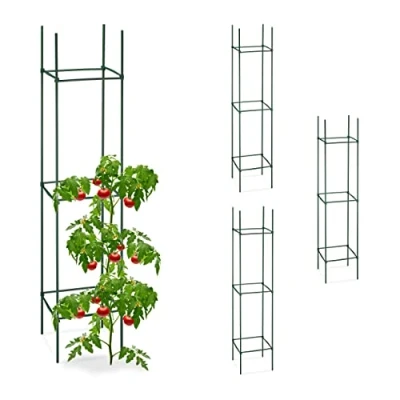 Afbeelding van Relaxdays plantensteun klimplanten set van 4 klimplantensteun tomatensteun 150 cm