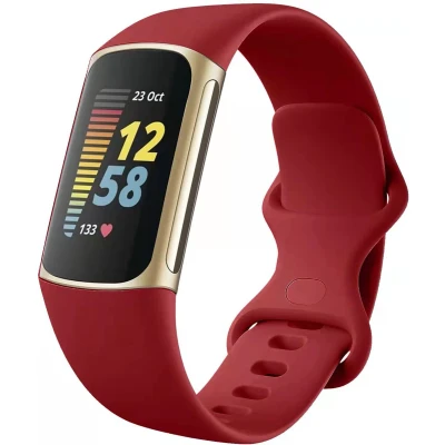 Afbeelding van imoshion Siliconen bandje Geschikt voor Fitbit Charge 5, 6 Rood L