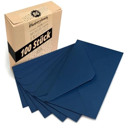 Afbeelding van Japun enveloppen (100 stuks) van papier, envelop zonder venster DIN B6 175 x 125 mm blauw