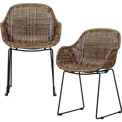 Afbeelding van WOOOD Willow Loungestoel Polyester Naturel Set van 2