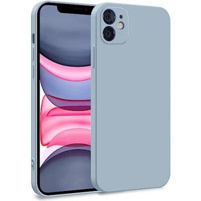 Afbeelding van MyGadget Beschermhoes compatibel met Apple iPhone 11, zachte en soepele hoes van TPU, microvezelvoering, extra dun licht, lichtblauw