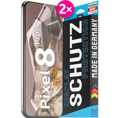 Afbeelding van S.E voor Google Pixel 8 Pro matte anti reflecterende folie, 2x volledig display, positioneringshulp, displaybeschermfolie Pro, beschermfolie gemaakt in
