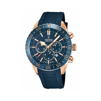 Afbeelding van Festina Ceramic Chronograaf, Heren, Maat: One Size, Blue