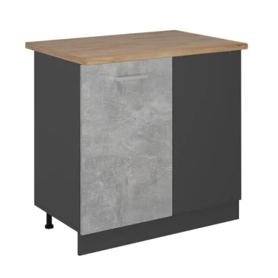 Afbeelding van Vicco Hoekkast R Line, Beton/Antraciet, 86 cm , WB Eik