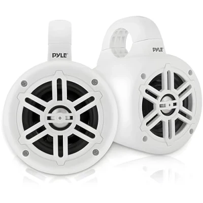 Afbeelding van Pyle Marine Luidsprekers 2 weg Subwoofer Speakers Waterdichte Buitenluidsprekers Boot Audiosysteem Kit met Montageklemmen 300 Watt Wit