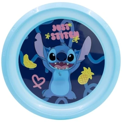Afbeelding van Vajiila Stitch 5 delige set voor kinderen, tafelset, borden, kom, bestek en glas, 260 ml, BPA vrij