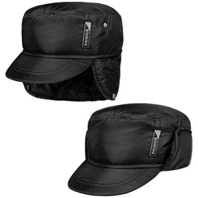 Afbeelding van Lipodo Piumino Army Pet met oordopjes voor heren, de winter, vizier, oorkussens, herfst winter voering, zwart.