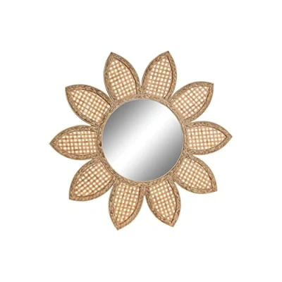 Afbeelding van Wandspiegel DKD Home Decor Kristal Natuurlijk Bruin Bamboe Tropisch 60 x 2 cm Zon