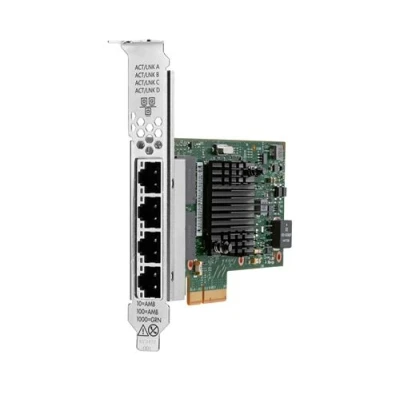 Image de HPE I350 T4 Adaptateur réseau PCIe 2.0 x4 Gigabit Ethernet x 4 pour ProLiant DL20 Gen10, DL325 DL360 DL380 ML30 XL220n Gen10