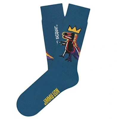Afbeelding van Jimmy Lion Basquiat sokken pez dispenser blauw 36 40