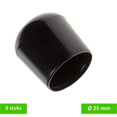 Afbeelding van DELTAFIX peerdoppen Ø 25 mm zwart 8 STUKS