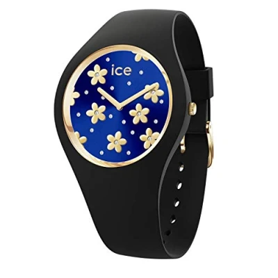 Afbeelding van Ice Watch Flower blauw dameshorloge met siliconen armband, zwart., 017579