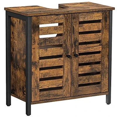 Afbeelding van Lage kast met vintage uitstraling in bruin zwart