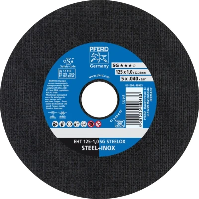 Afbeelding van PFERD SG STEELOX 61341112 Doorslijpschijf recht 125 mm 25 stuk(s) RVS, Staal
