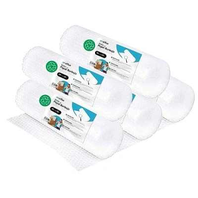 Afbeelding van Bubble plastic rol, gerecyclede bellenrol voor verpakking, bubbelplastic verhuizing, verpakking en dozen, · m office (50 cm x 10 m, 5 stuks)