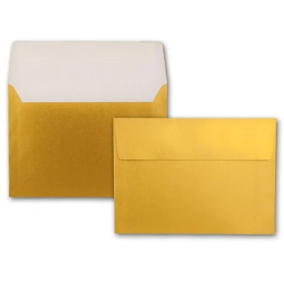 Afbeelding van Neuser Papier metallic enveloppen C5 16,2 x 22,9 cm zelfklevend 50 goud