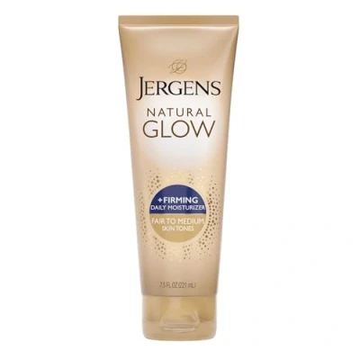 Afbeelding van Jergens Natural Glow verstevigende vochtinbrengende crème voor dagelijks gebruik, bleke tot middelgrote huidtinten, 220 ml