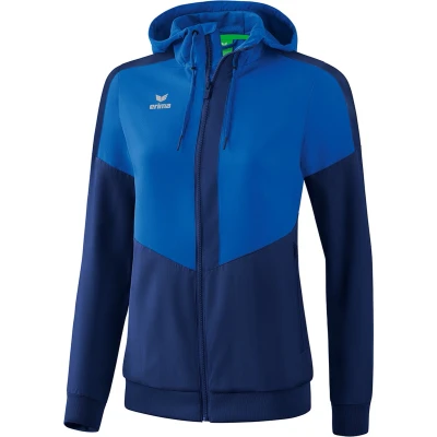 Afbeelding van Erima Squad tracktop jack met capuchon dames new royal/new navy
