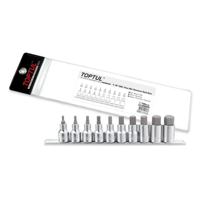 Afbeelding van Zeskantschroevendraaierbit doppenset TOPTUL 1/2&quot; 10 stuks (4, 5, 6, 7, 8, 10, 12, 14, 17, 19 mm)
