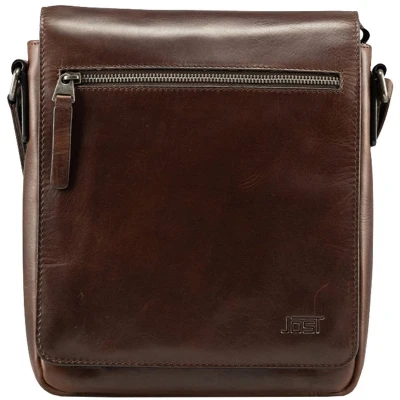 Afbeelding van JOST Leren Schoudertas Lund Crossbody Bag Brown Donkerbruin