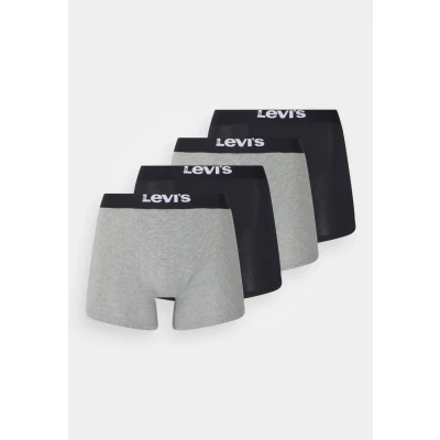 Afbeelding van Levi&#039;s MEN Solid Basic Boxer Brief 4 PACK Onderbroeken, Heren, Maat: Large, Black/grey melange