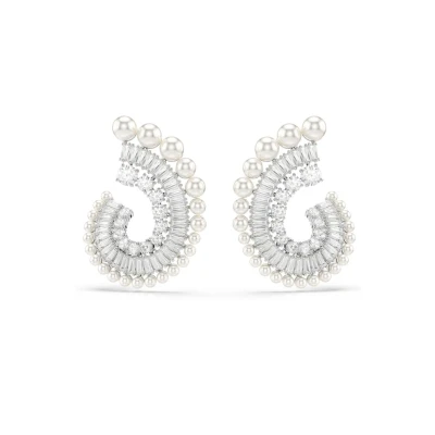 Afbeelding van Swarovski Oorbellen, Dames, Maat: One Size, White