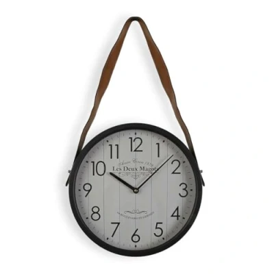 Afbeelding van Muurklok Versa Les Deux Magots Metaal 6 x 35 cm