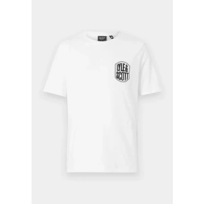 Afbeelding van Lyle &amp; Scott Embroidered Badge Graphic Tshirt print, Heren, Maat: Small, White