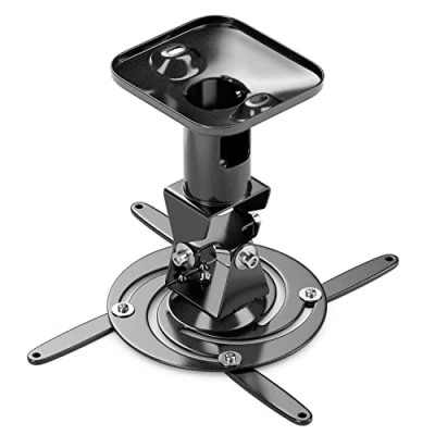 Afbeelding van deleyCON Plafondhouder voor universele projector Beamer + 25 360 draaibaar tot 15 kg afstand van het plafond 215 mm kabelbeheer zwart