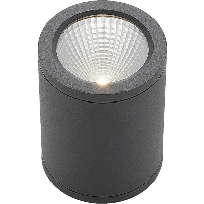 Afbeelding van Lucande LED plafondlamp 1licht drukgegoten aluminium, glas H: 10.5 cm donkergrijs Inclusief lichtbron