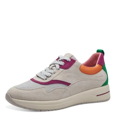 Afbeelding van Tamaris Sneakers laag, Dames, Maat: 38, Fuchsia comb Textiel