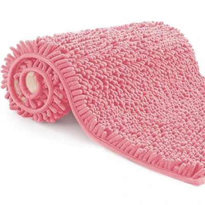 Afbeelding van Badmat van microvezel, badkamertapijt, lengte 70 x 120 cm, wc mat, zacht, antislip, roze