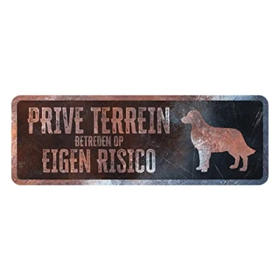 Afbeelding van D&amp;d Home Waakbord Hond Waarschuwingsbord Golden Retriever Nederlands 40x13x0,3cm Meerkleurig 1st