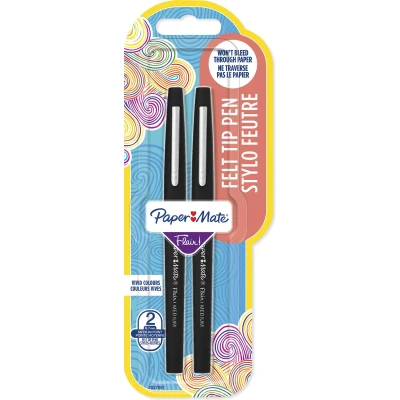 Afbeelding van Paper Mate Flair viltstiften Medium punt (0,7 mm) Zwart 2 stuks