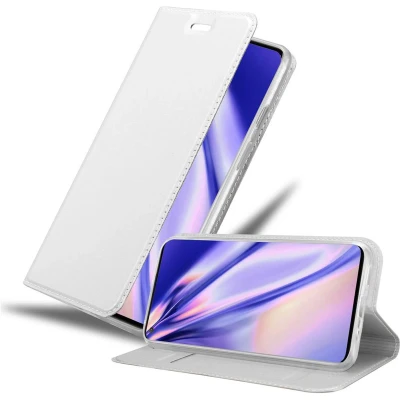 Afbeelding van Cadorabo Hoesje geschikt voor OnePlus 8 in CLASSY ZILVER Beschermhoes met magnetische sluiting, standfunctie en kaartvakje Book Case Cover Etui
