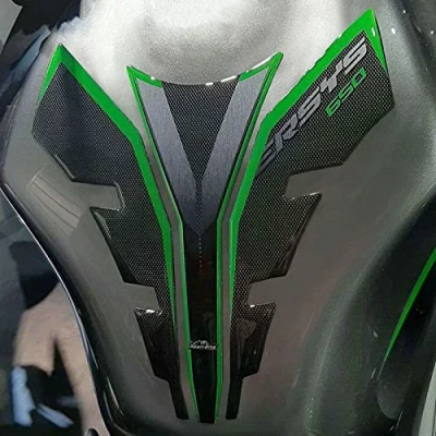 Afbeelding van 3D tankbescherming sticker geschikt voor Kawasaki Versys 650 2017 2020 metaalgroen