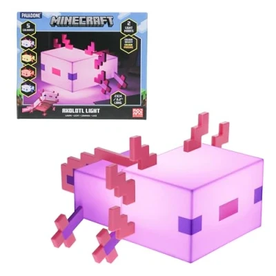 Afbeelding van Minecraft Axolotl Lamp Verandert in 5 Kleuren 21cm